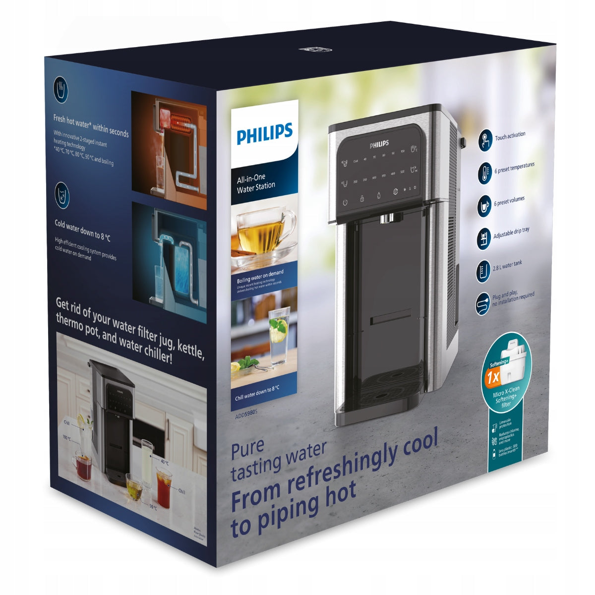 Výdejník vody Philips All-in-One ADD5980S/10 stříbrno-černý Model ADD5980S/10