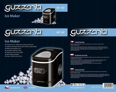 Výrobník ledu Guzzanti GZ-122 černý 100 W Dominant color black