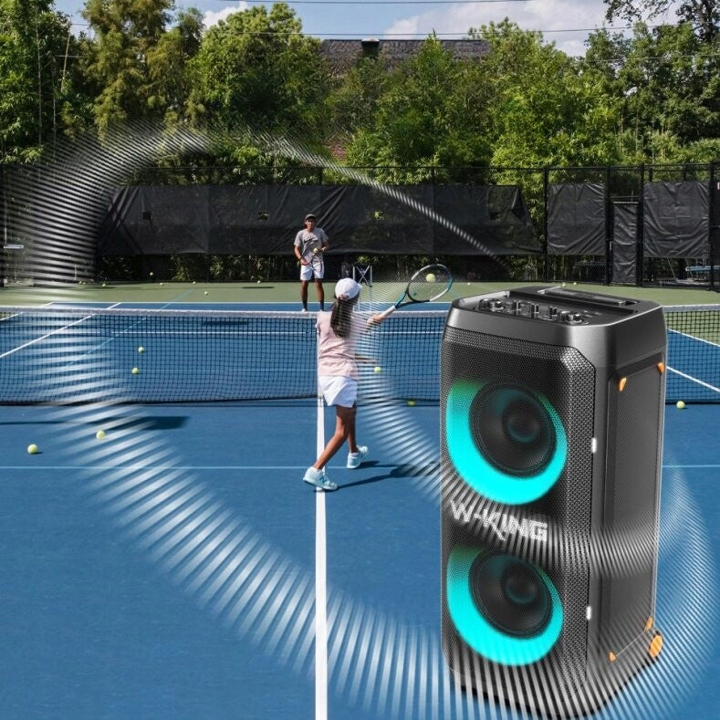 W-King T12 Bluetooth Speaker, 370W Peak, RGB, LED, Powerbank, Black Packaging status original