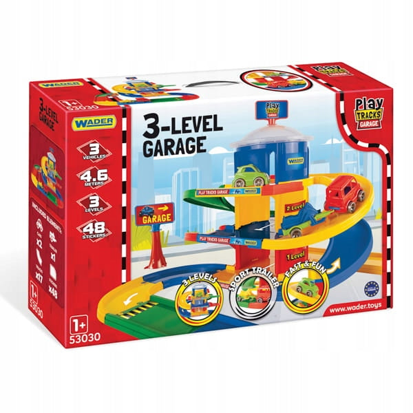 WADER 53030 Play Tracks Garage 3 levels set parking Vehicles for children Material plastic