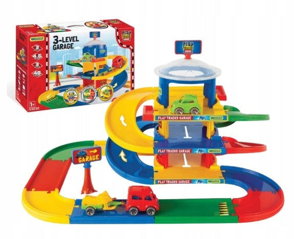 WADER 53030 Play Tracks Garage 3 levels set parking Vehicles for children