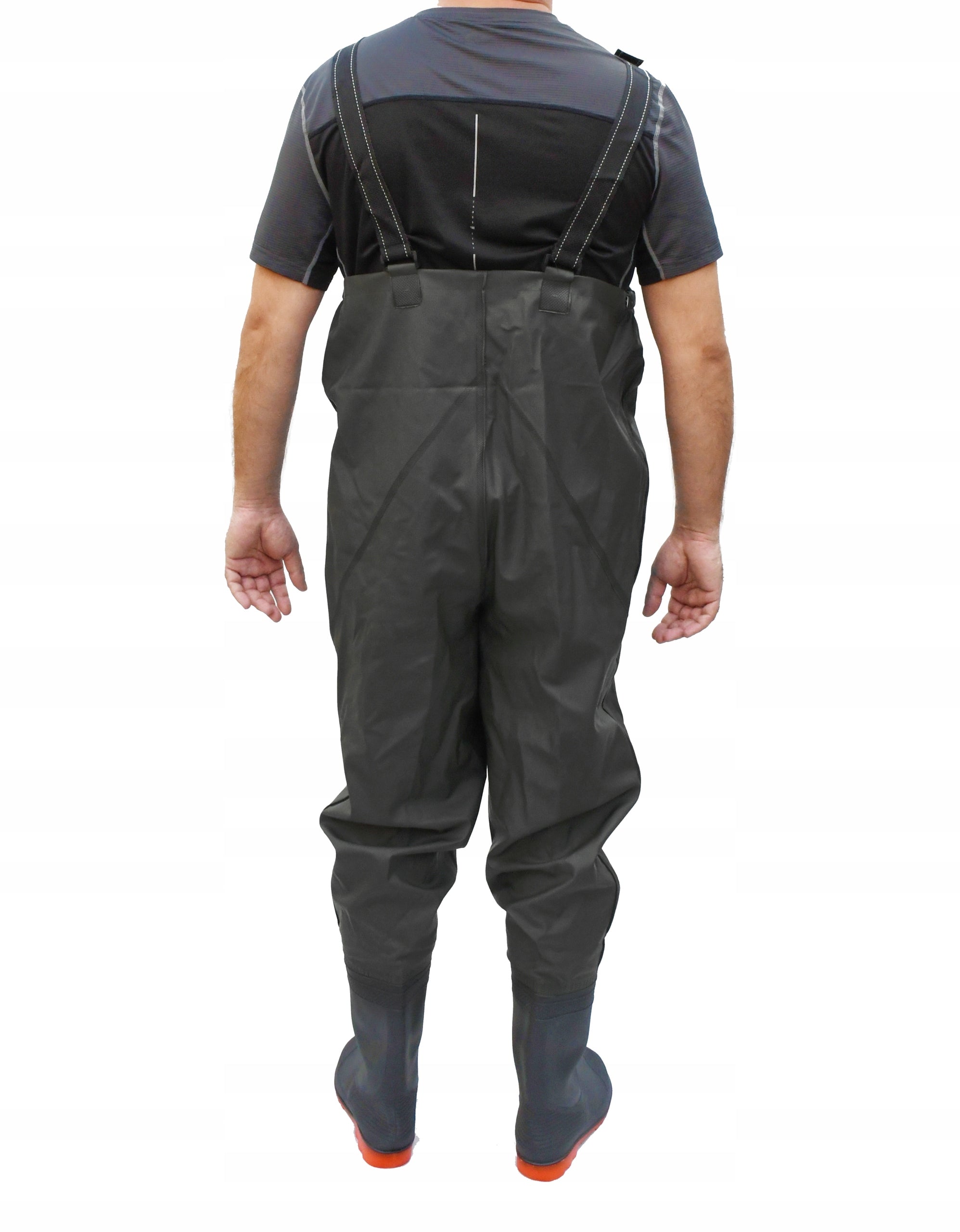 WADERS FISHING TROUSERS REINFORCED RUBBER BOOTS BLACK SIZE. 42 Brand no brand
