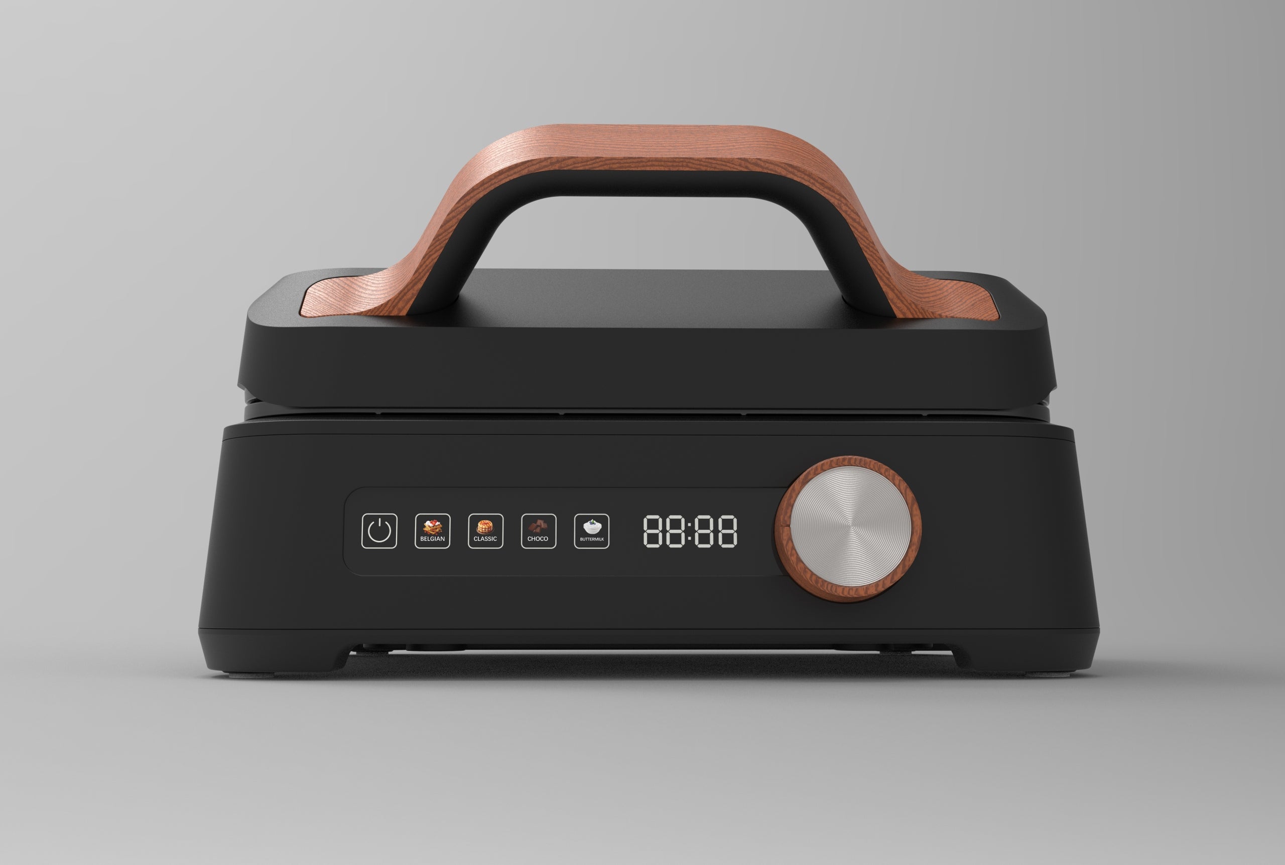 WAFFLE IRON 2 LARGE WAFFLES 4 PROGRAMS STRONG TOUCH COATING PANEL DURLLENTE Packaging status original