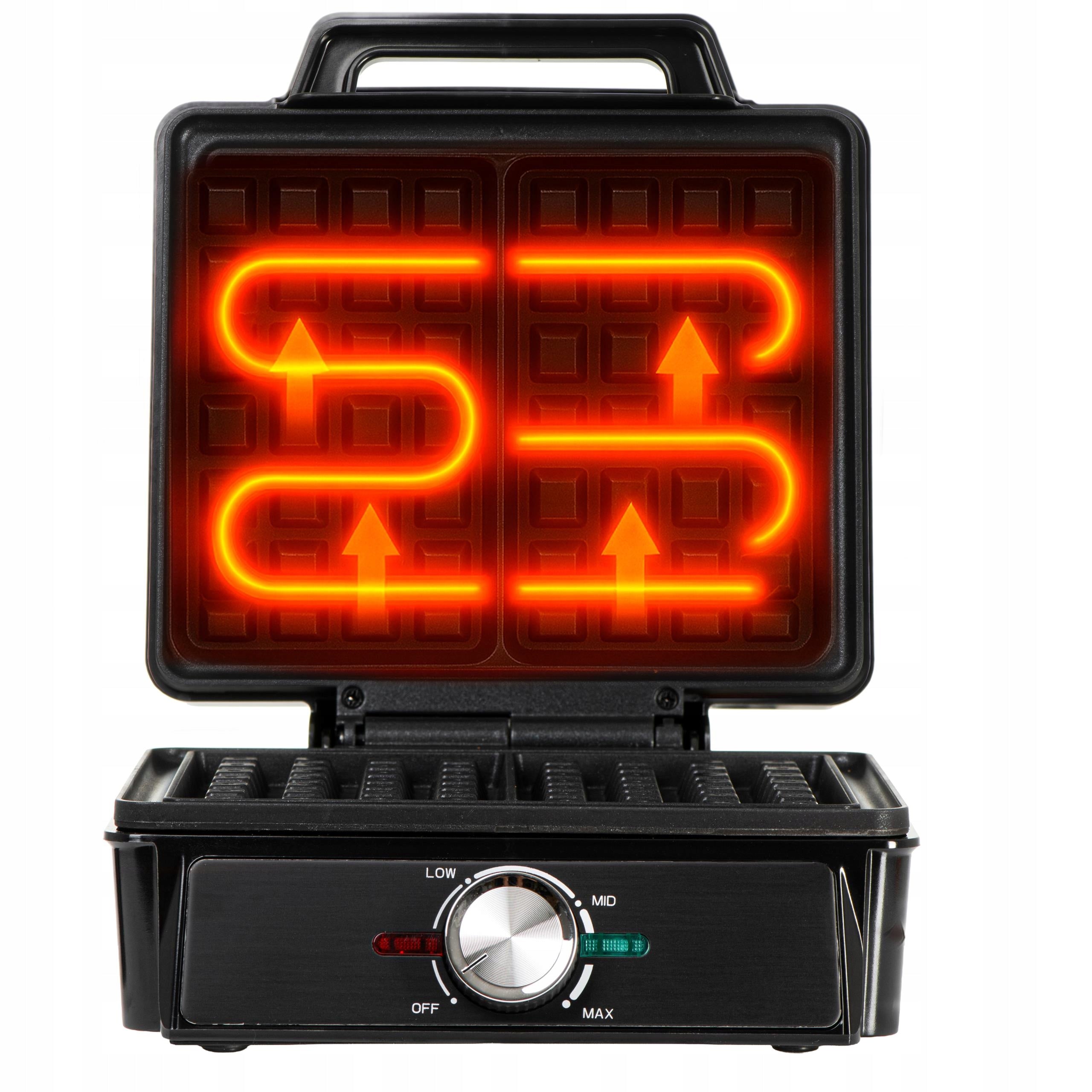 WAFFLE IRON 2000W XXL 2 LARGE WAFFLES TEMPERATURE CONTROL NON-STICK STRONG Power rating 2000 W