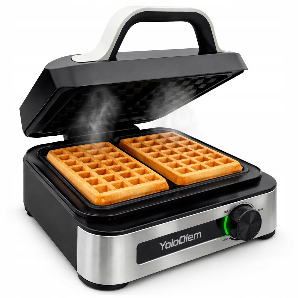 WAFFLE IRON 2300W 2 LARGE WAFFLES NONSTICK COATING BAKING ADJUSTMENT