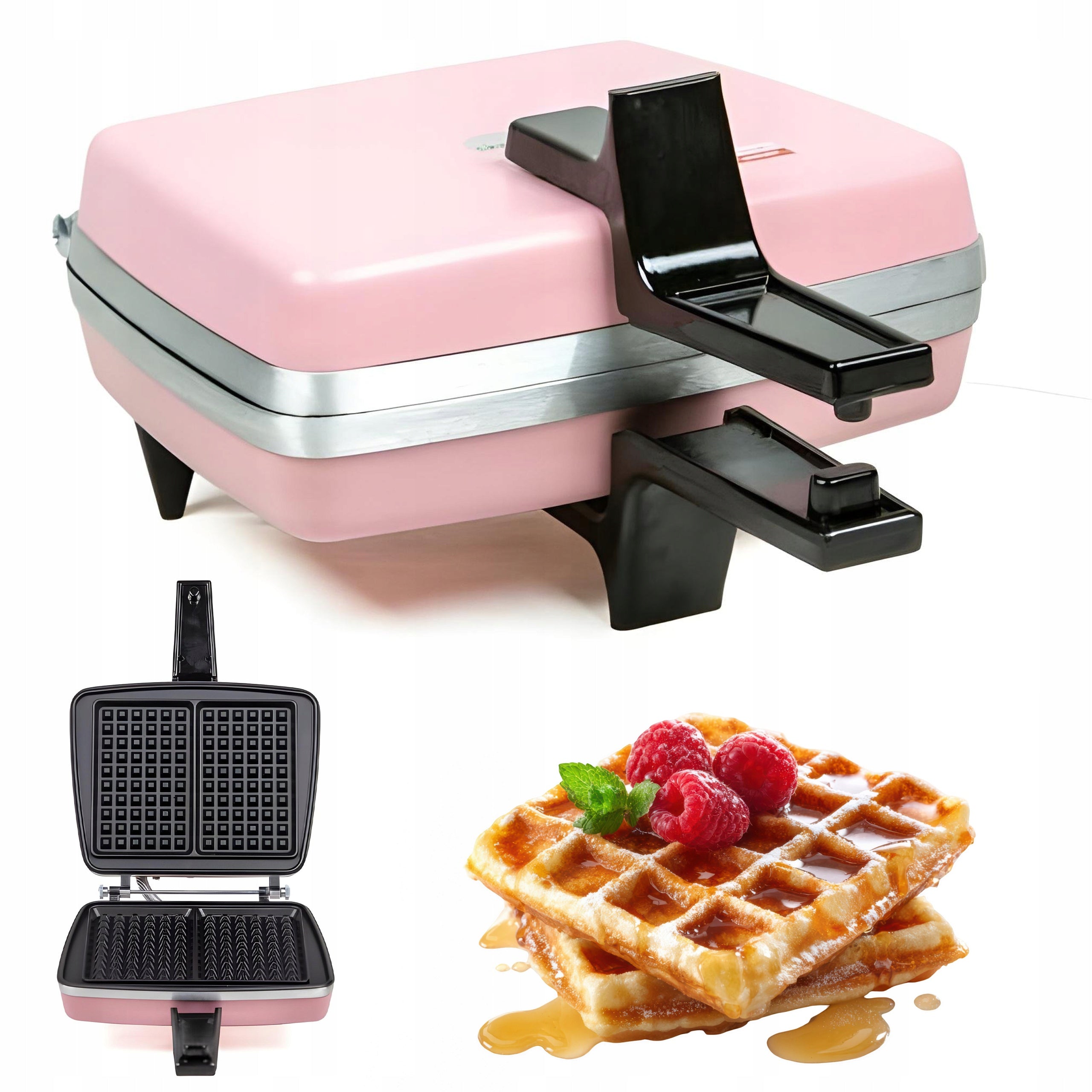 WAFFLE IRON DEZAL PROFESSIONAL GASTRONOMIC 1300W FINE GRILLE PINK