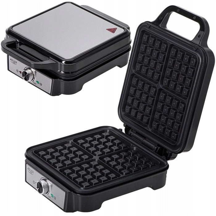 WAFFLE MAKER FOR 4 CRISPY WAFFLES TEMPERATURE CONTROL 1800W AD3083 Packaging status original