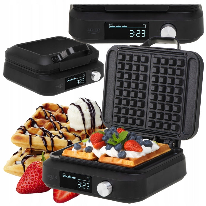 WAFFLE MAKER FOR TWO LARGE CRISPY WAFFLES XXL TEMPERATURE CONTROL 2200W LED