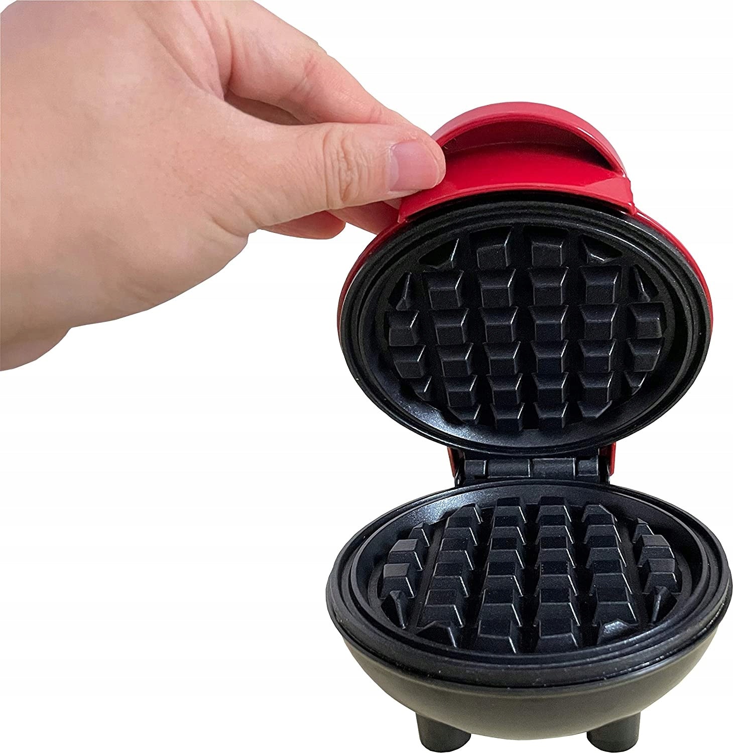 WAFFLE MAKER TOASTER RED MINI ELECTRIC CRISPY WAFFLES 350W TOASTER Packaging status original