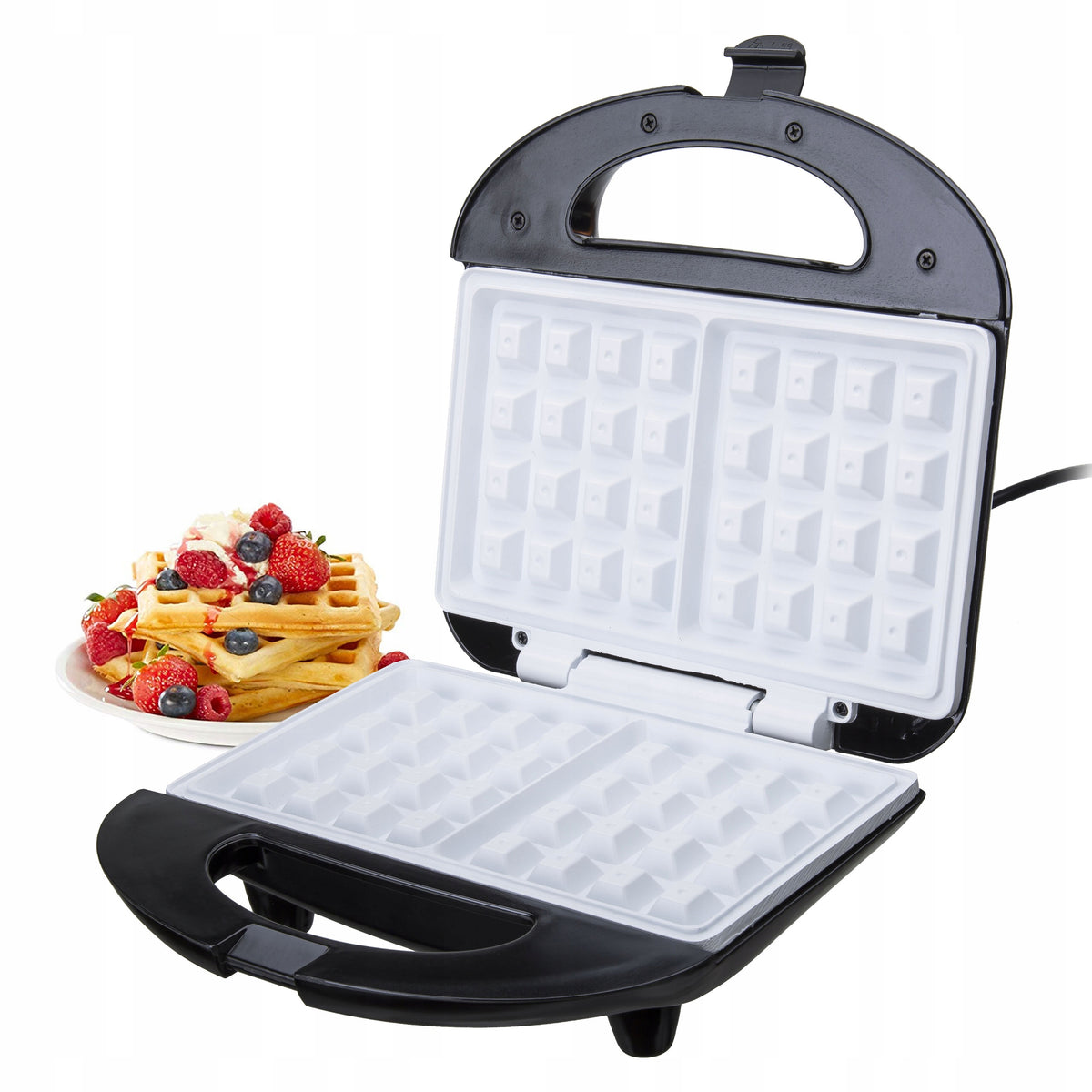WAFFLE MAKER WITH NON-STICK CERAMIC COATING FOR 2 DELICIOUS WAFFLES