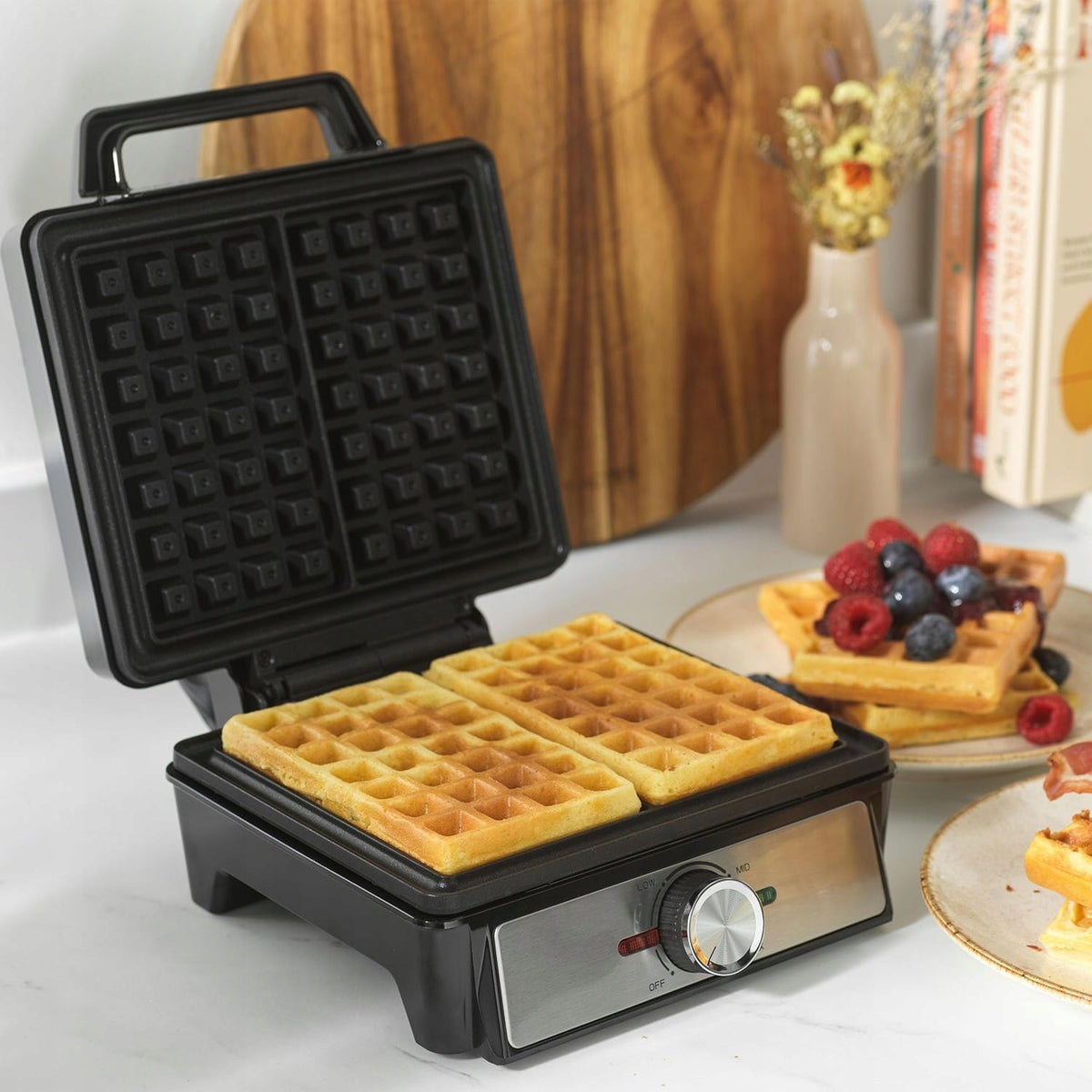 WAFFLE MAKER XXL 2 WAFFLES WITH TEMPERATURE CONTROL FLUFFY CRISPY WAFFLES Brand LTC