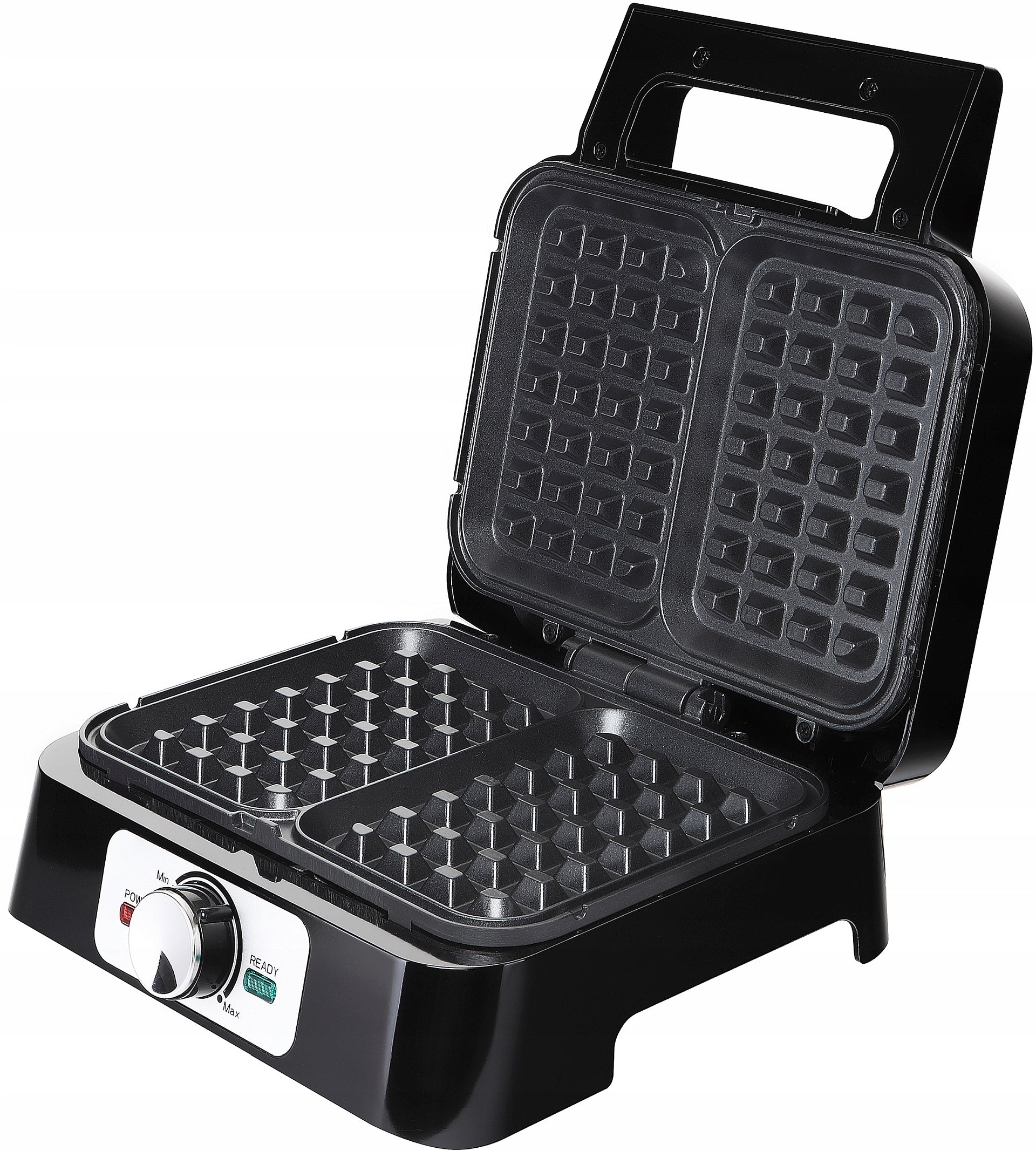 WAFFLE MAKER for 2 waffles fast heating non-stick black 2000 W