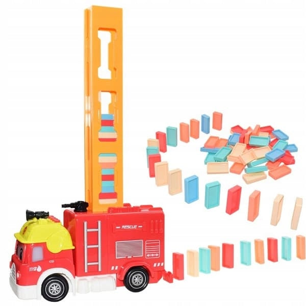 WAGON FIRE TRUCK STACKING DOMINO INTERACTIVE LIGHT SOUNDS SAYS
