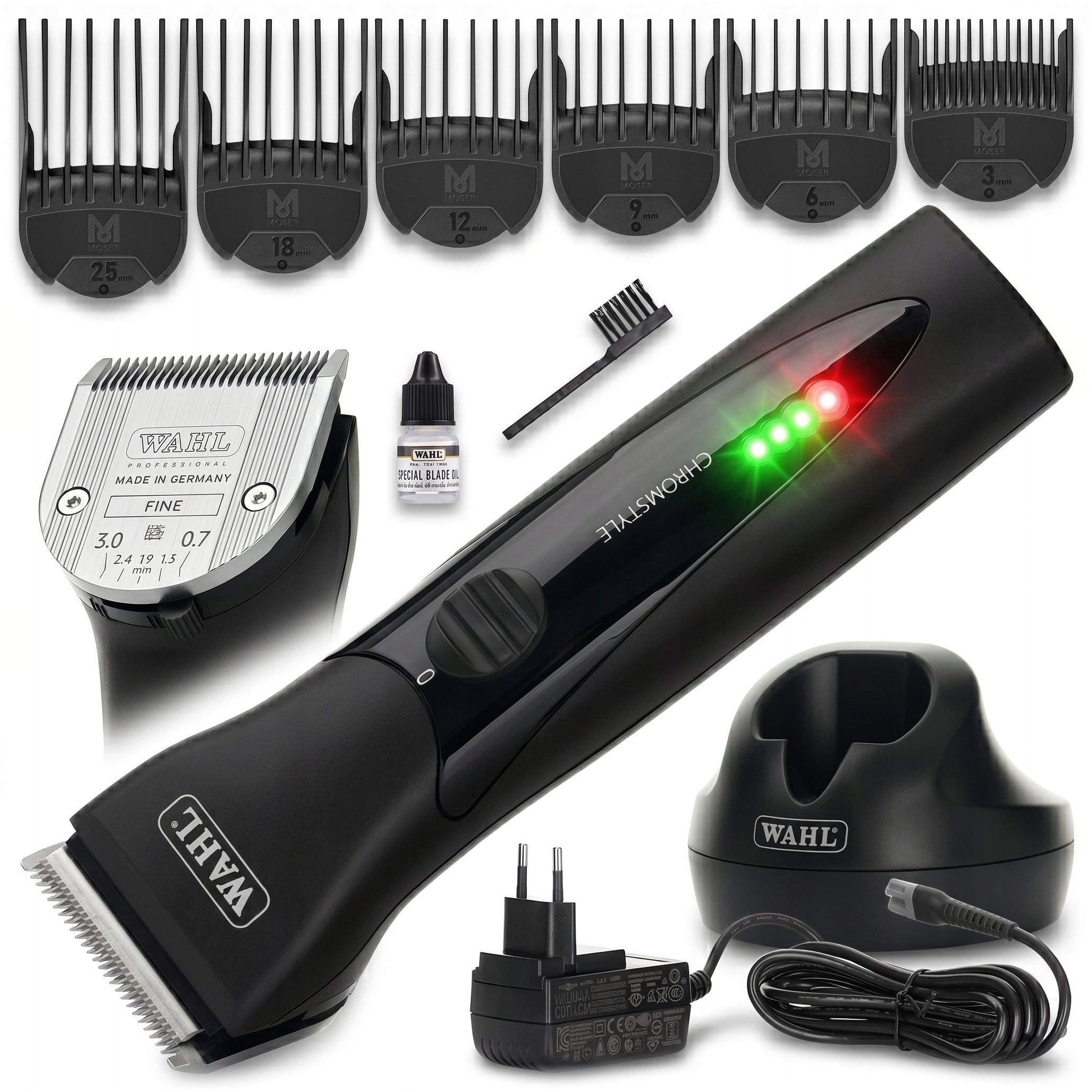WAHL CHROMSTYLE PRO CORDLESS HAIR CLIPPER + 6 ATTACHMENTS Packaging status original