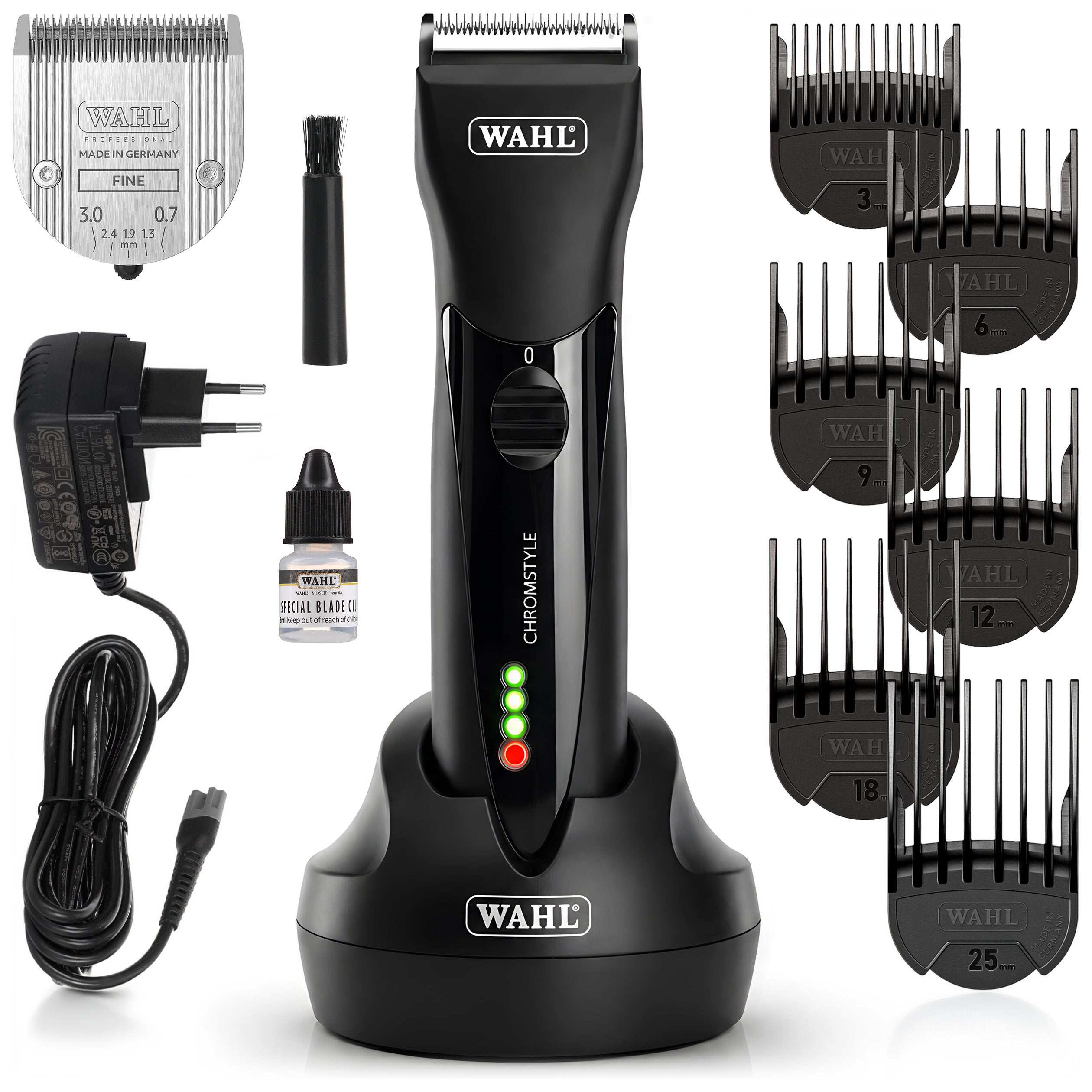 WAHL CHROMSTYLE PRO CORDLESS HAIR CLIPPER + 6 ATTACHMENTS