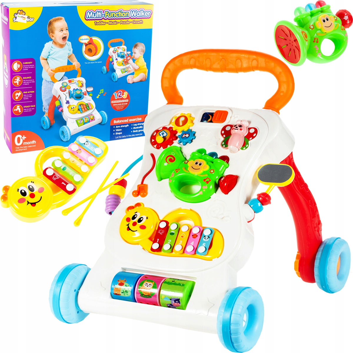 WALKER INTERACTIVE PUSHER EDUCATIONAL TRUMPET PIANO 3in1 FOR KIDS Packaging status original
