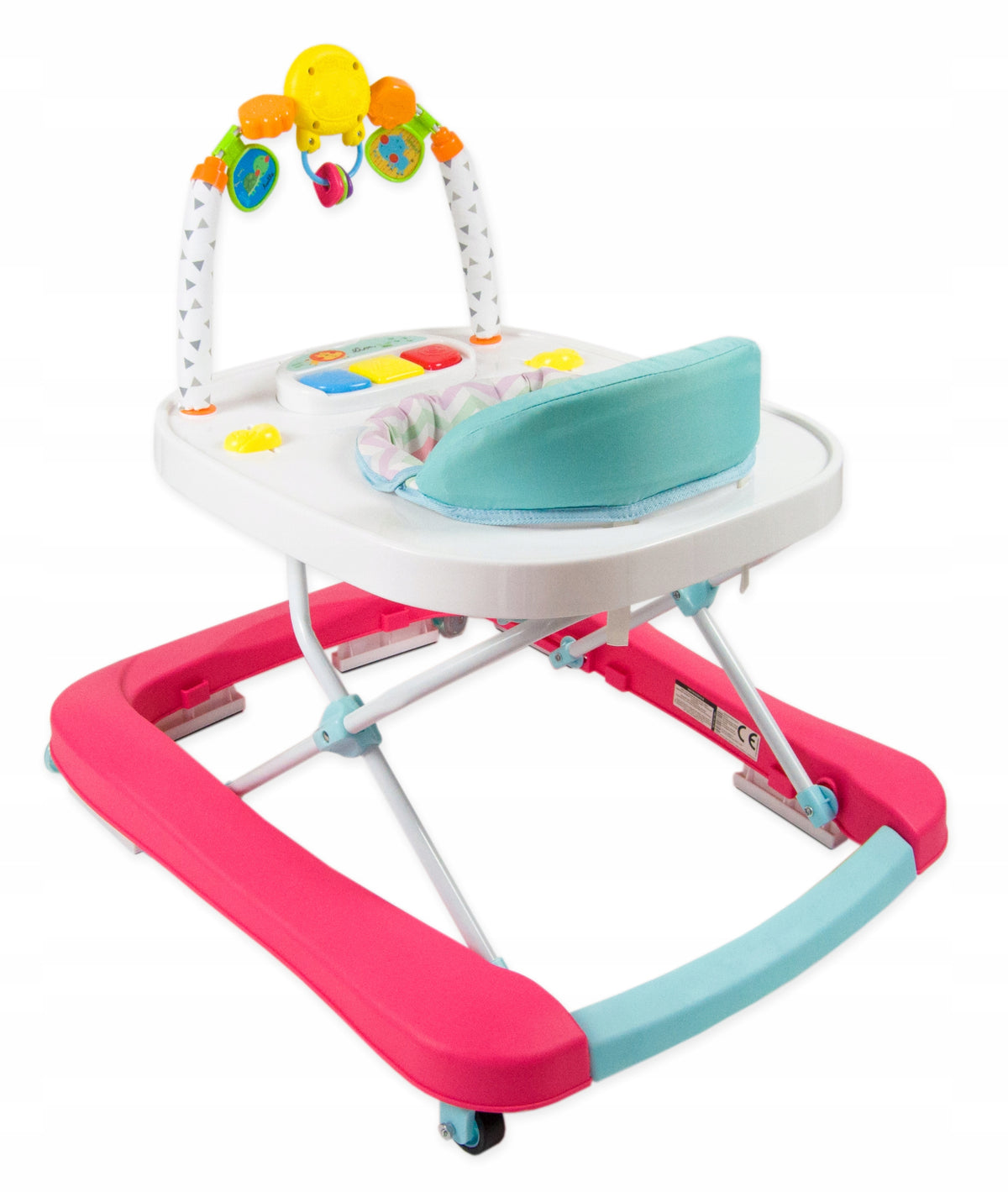 WALKER PUSHER 2in1 MULTIMEDIA SILICONE WHEELS Color pink