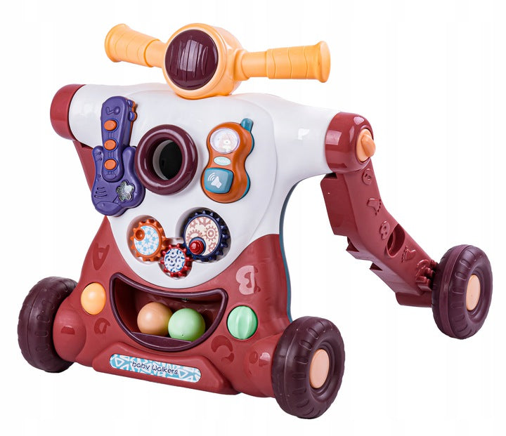WALKER PUSHER EDUCATIONAL INTERACTIVE FOR CHILDREN 3in1 SCOOTER BROWN Brand no brand