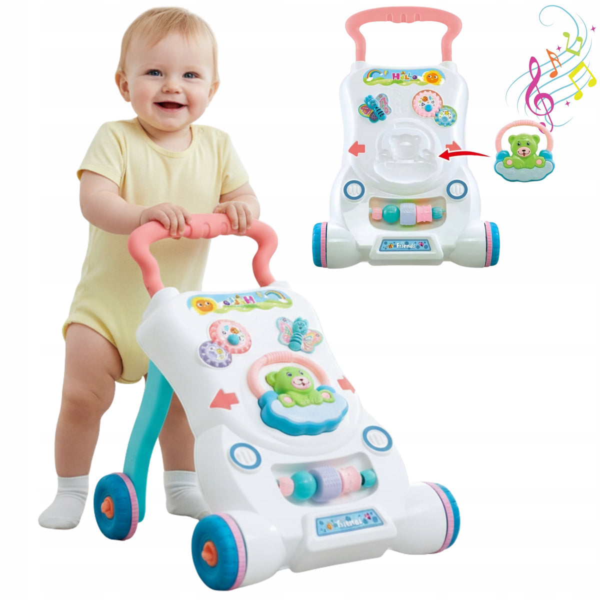 WALKER PUSHER EDUCATIONAL TABLE INTERACTIVE FIRST STEPS MUSIC CHILDREN