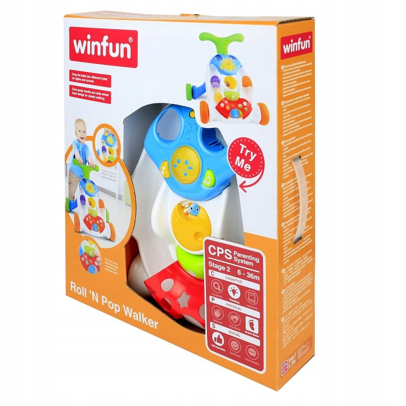 WALKER PUSHER FOR LEARNING TO WALK WITH balls Game Glows Smily Play 000829 Manufacturer code 000829