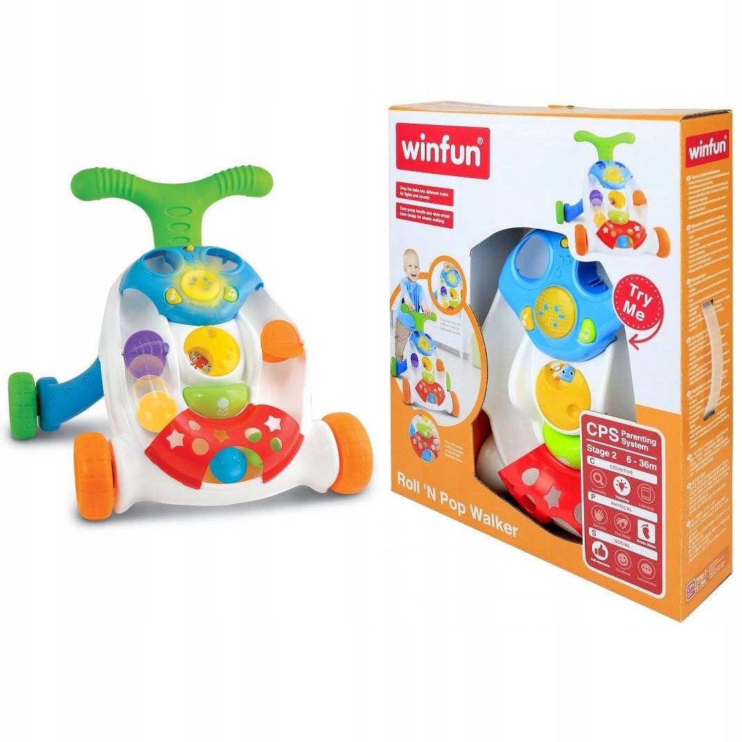 WALKER PUSHER FOR LEARNING TO WALK WITH balls Game Glows Smily Play 000829