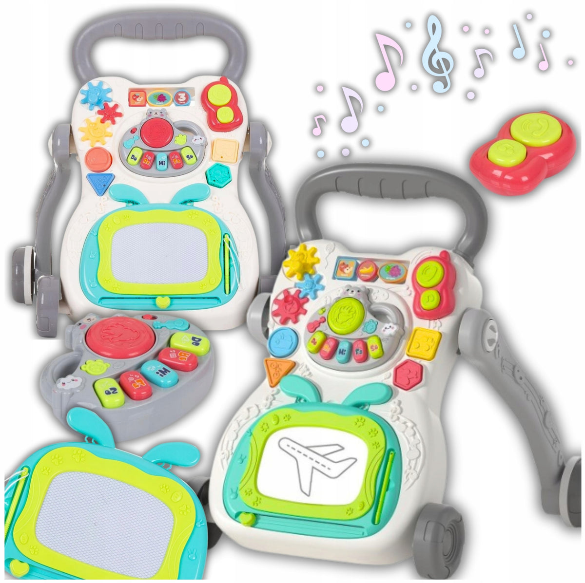 WALKER PUSHER INTERACTIVE EDUCATIONAL PANEL BOARD FOR CHILDREN GREY 18M+