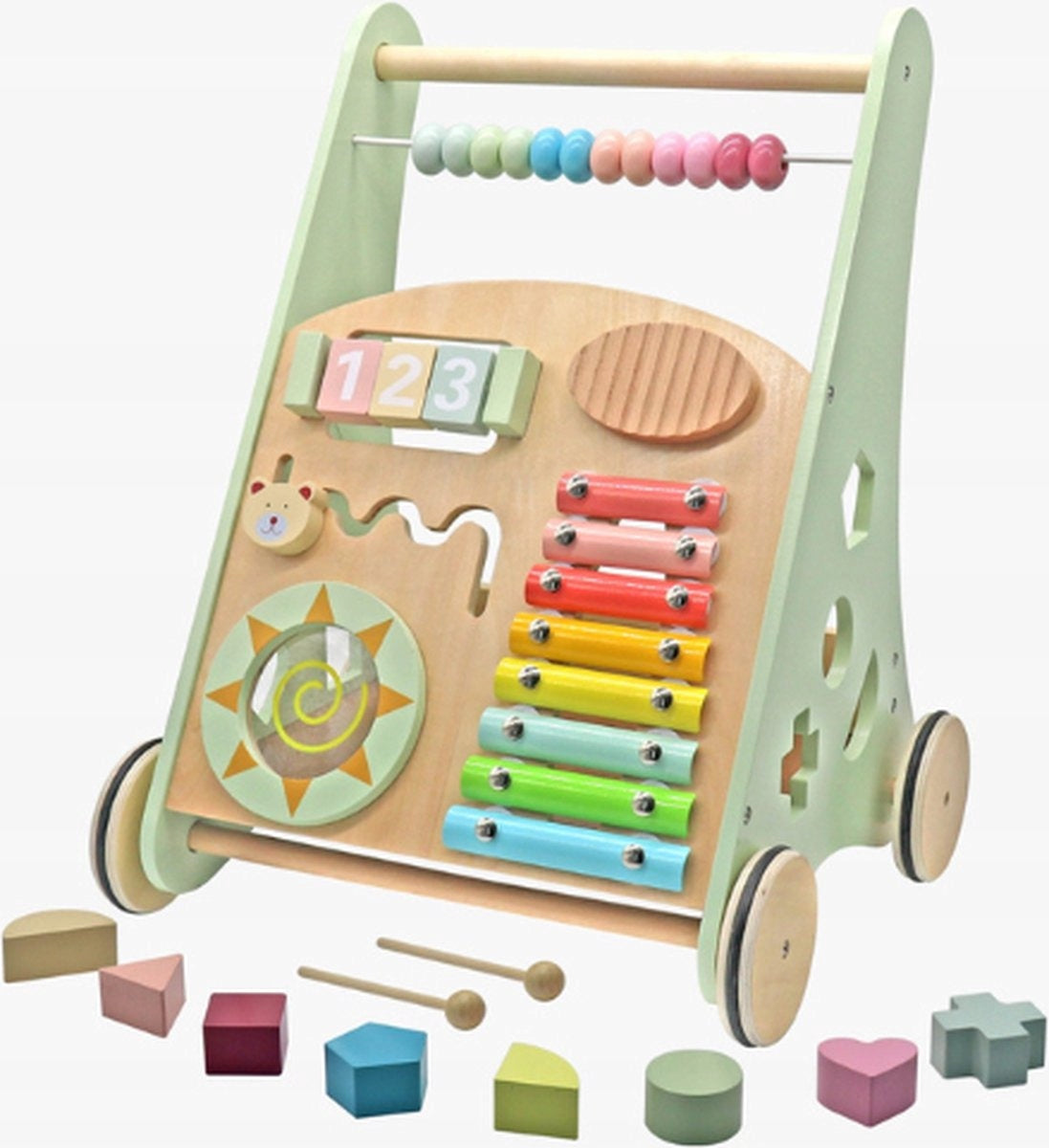 WALKER PUSHER INTERACTIVE FOR CHILDREN COLORS RIDE-ON EDUCATIONAL SORTER Brand Coil