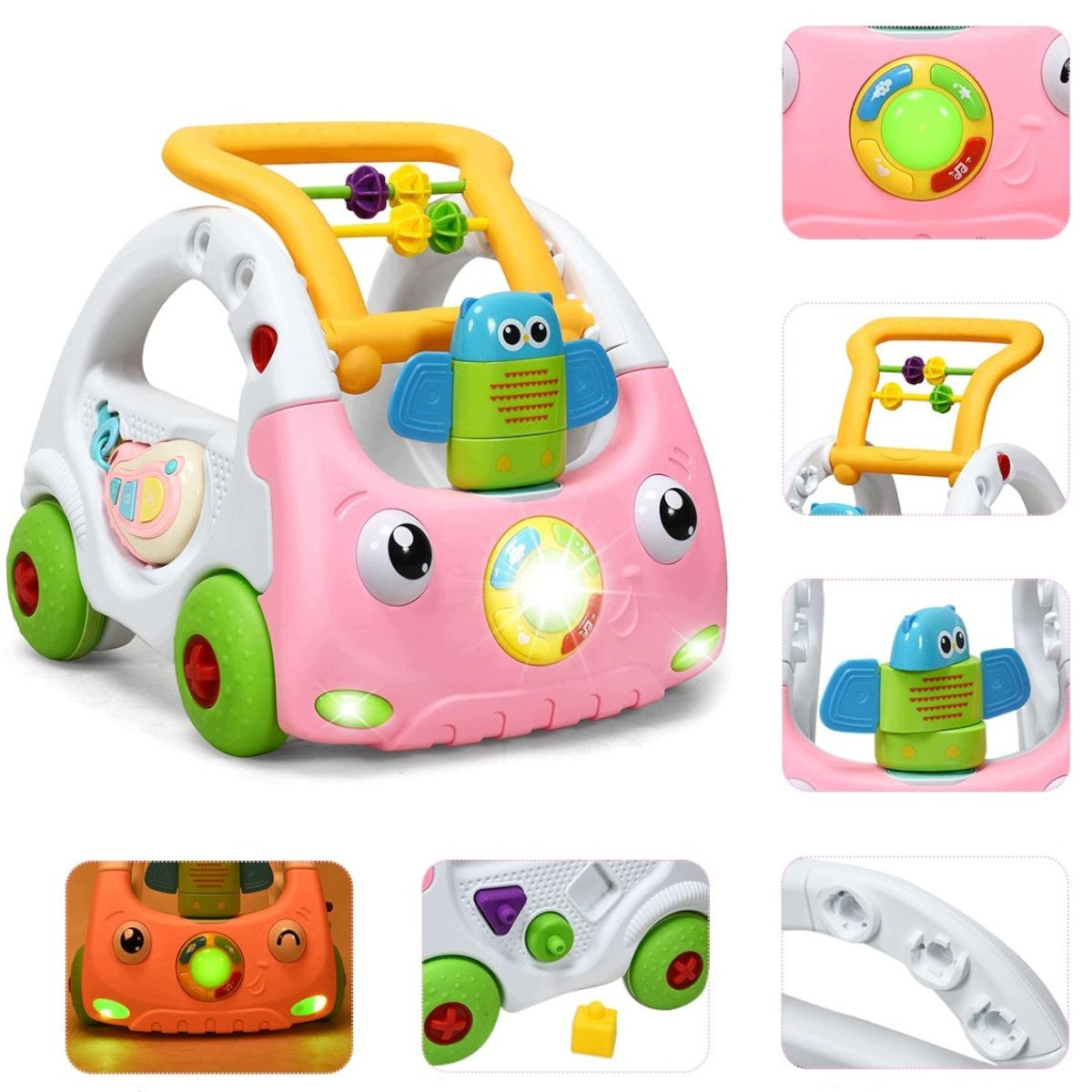 WALKER PUSHER INTERACTIVE RIDER SORTER CAR EDUCATIONAL SOUND AND LED Packaging status original