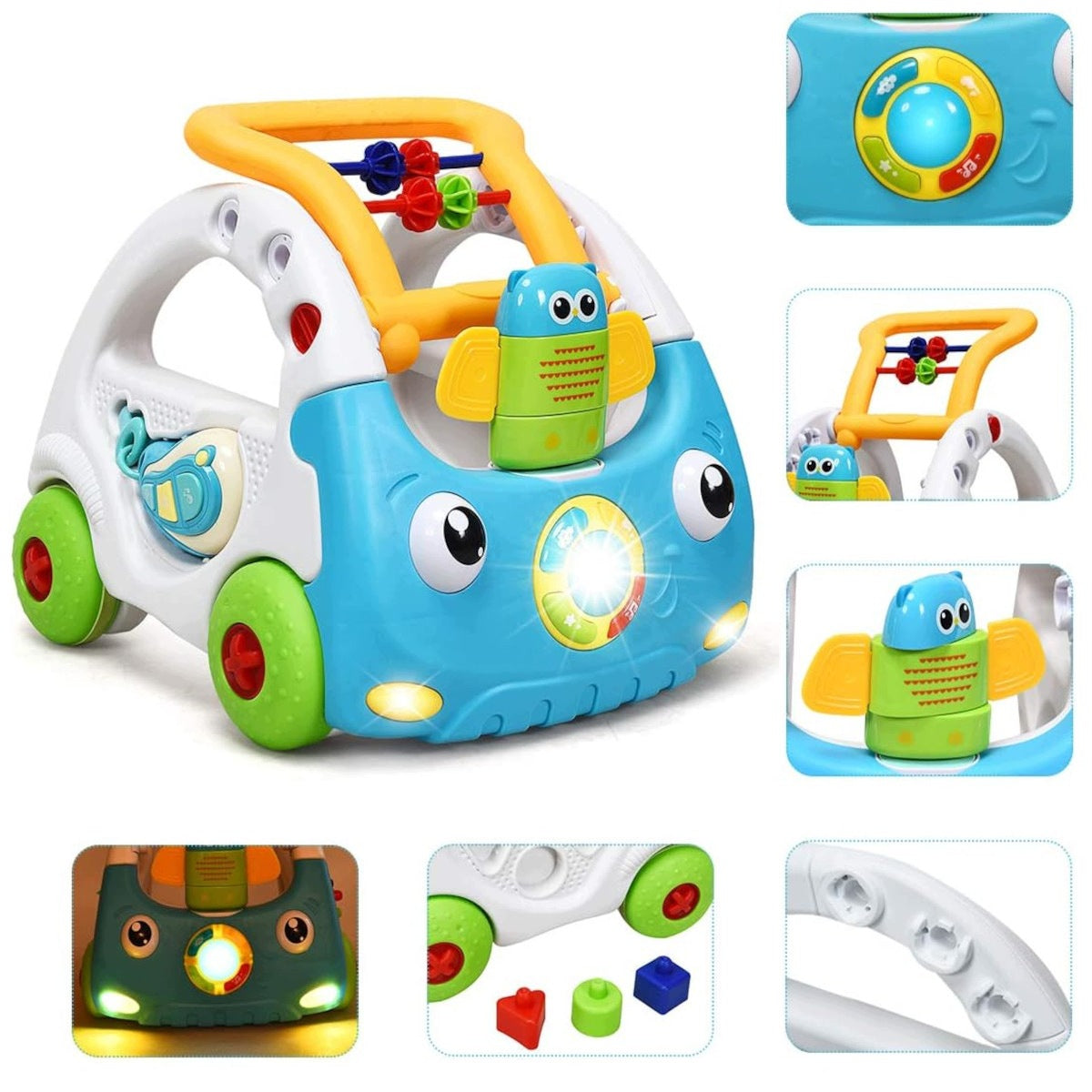 WALKER PUSHER INTERACTIVE RIDER SORTER CAR EDUCATIONAL SOUND AND LED Packaging status original