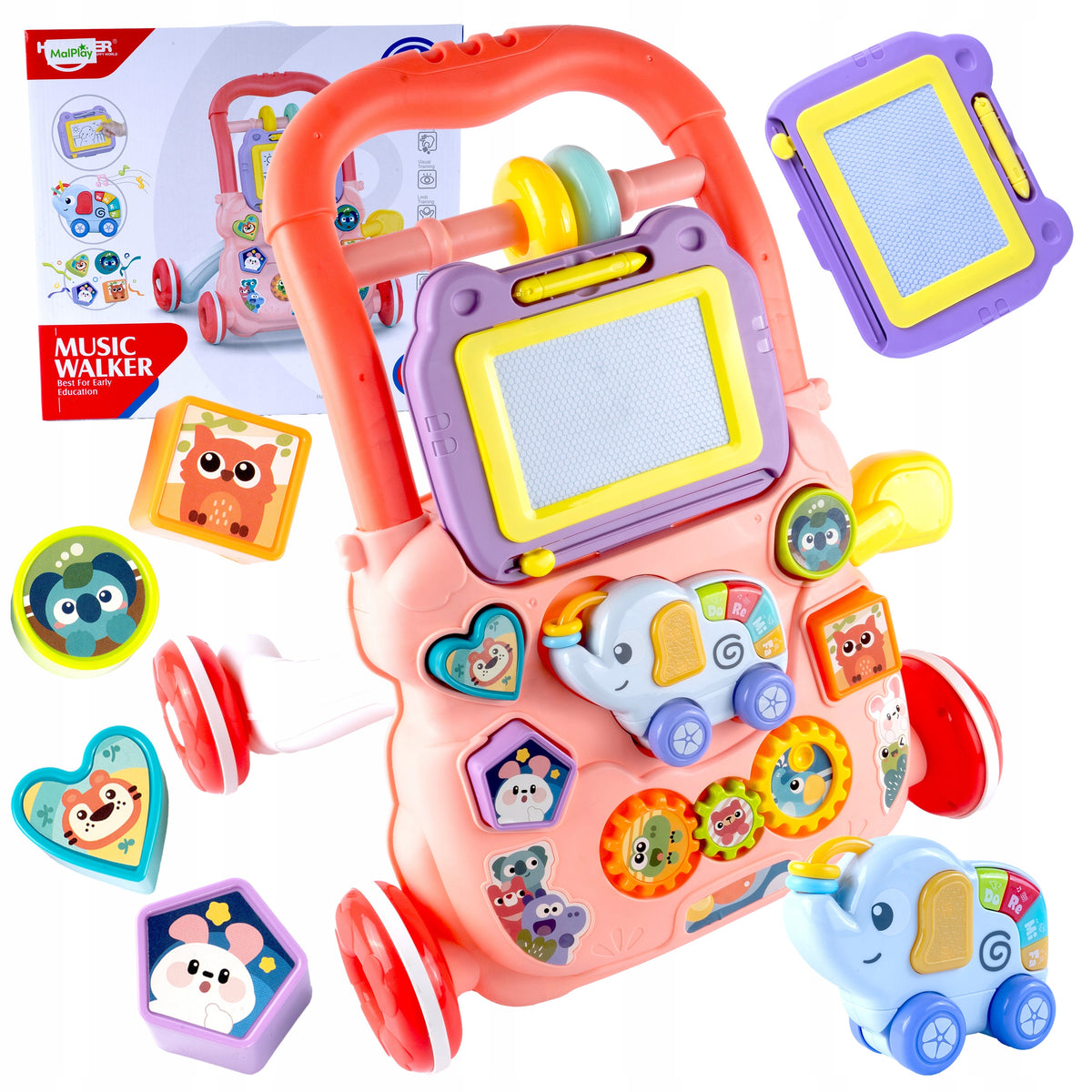 WALKER PUSHER MAGIC DRAWING BOARD RIDE-ON INTERACTIVE EDUCATIONAL TABLE FOR CHILDREN