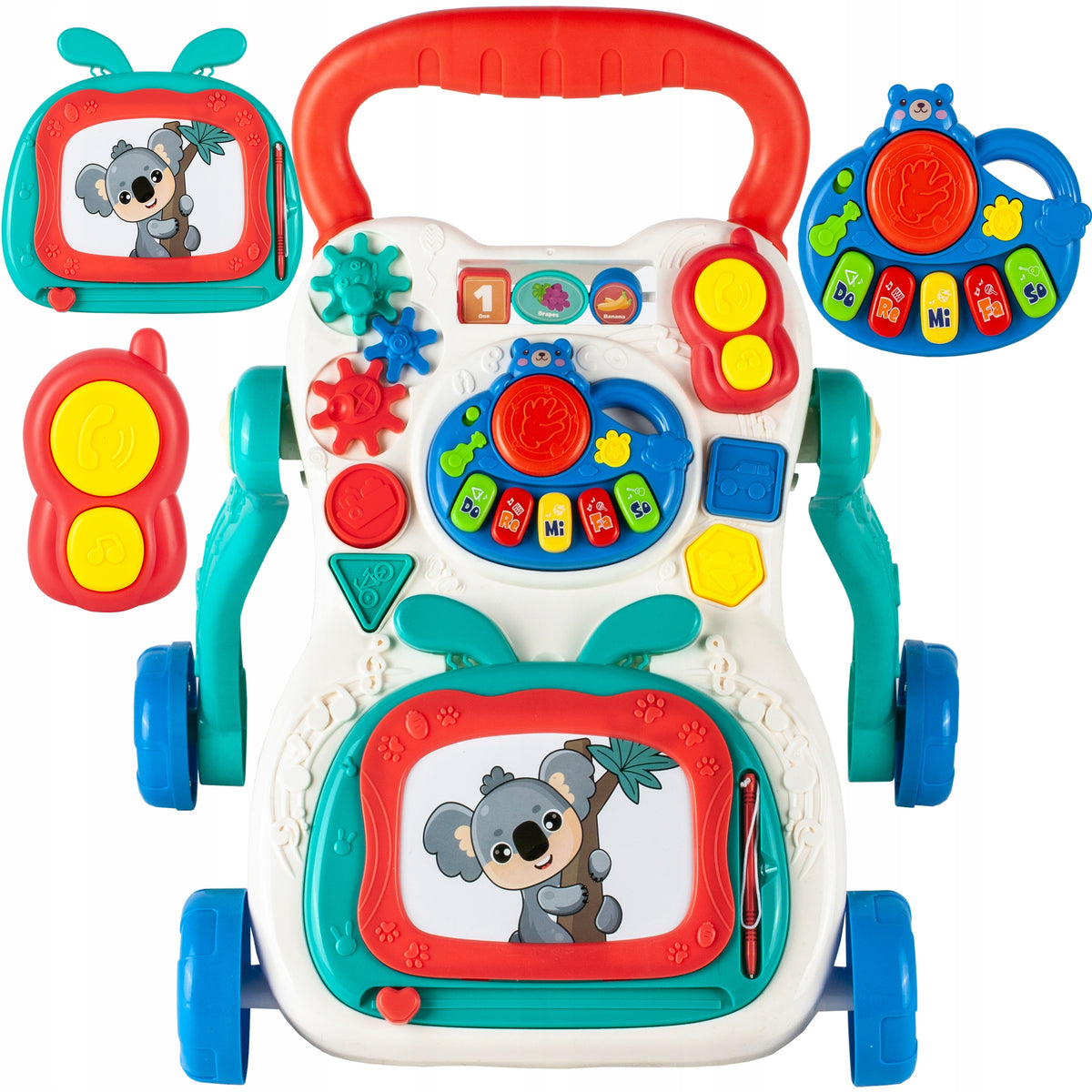 WALKER PUSHER MUSIC INTERACTIVE EDUCATIONAL PANEL MAGIC DRAWING BOARD BEAR PIANO