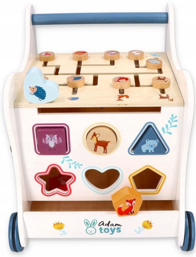 WALKER PUSHER WOODEN 5IN1 FOREST ADVENTURE SORTER Brand Adam Toys