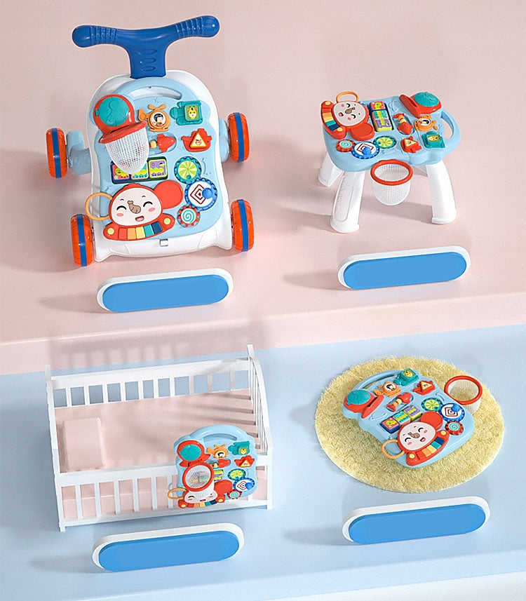WALKER RIDER PUSHER EDUCATIONAL TABLE INTERACTIVE PANEL FOR CHILDREN 5IN1 Packaging status original