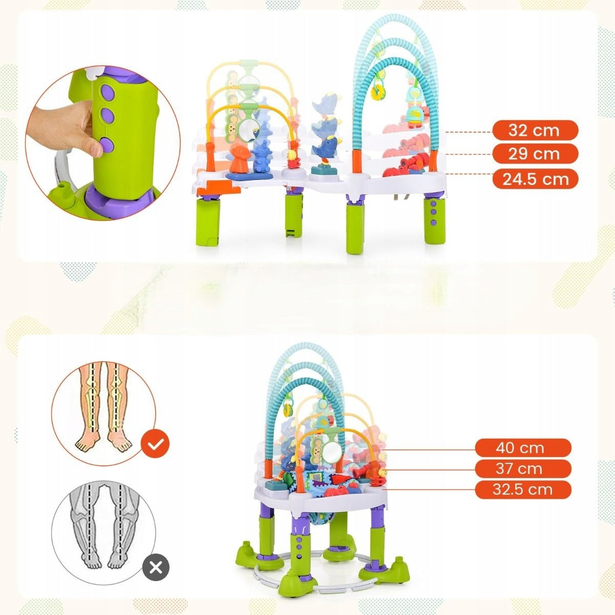 WALKER SEAT FOR CHILDREN'S ACTIVITIES WALKING STABLE CONSTRUCTION Manufacturer code CENTRUM ZABAW