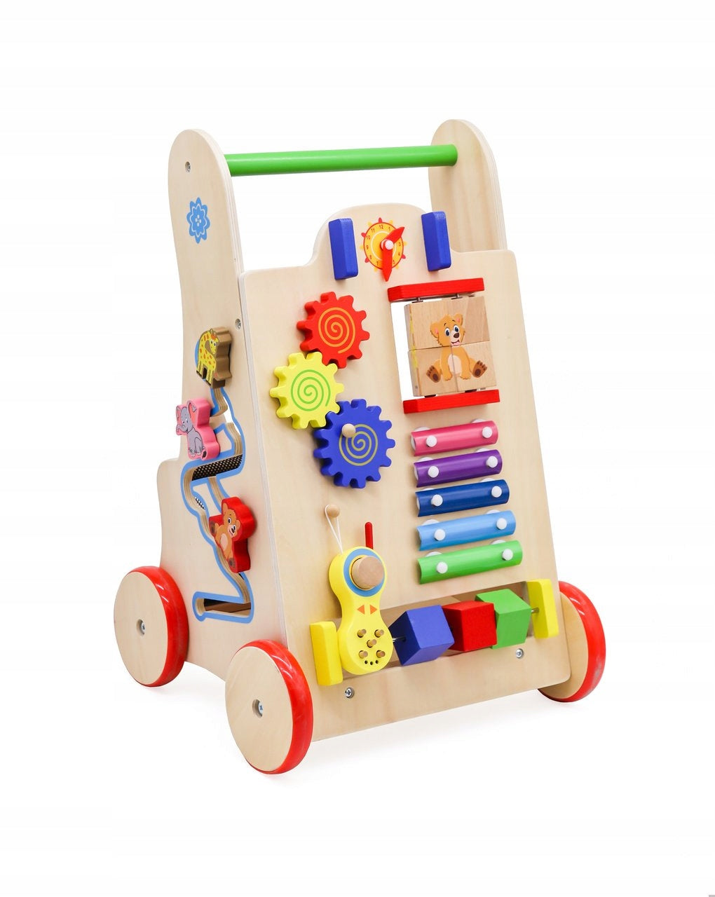 WALKER WOODEN PUSHER EDUCATIONAL CUBE 6in1 SORTER CYMBALS Packaging status original