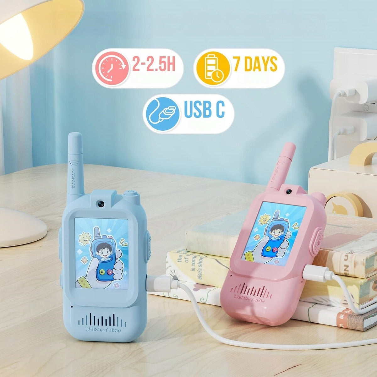 WALKIE TALKIE FOR CHILDREN WALKIE TALKIE WALKIE-TALKIES 2PCS LONG RANGE MONTESSA Manufacturer code 20054680-1