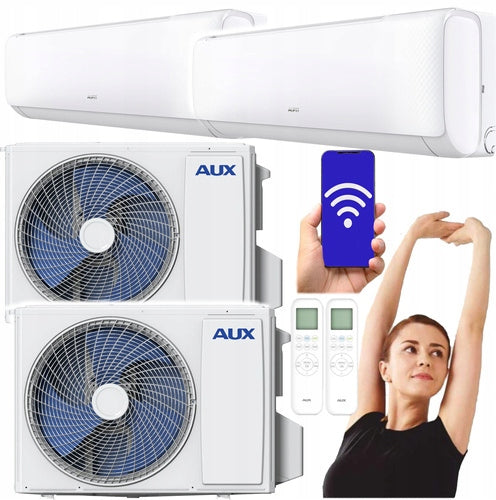 WALL AIR CONDITIONER AUX Q-SMART ECO 3,5 kW WiFi HEATING UV LAMP - 2 pcs.