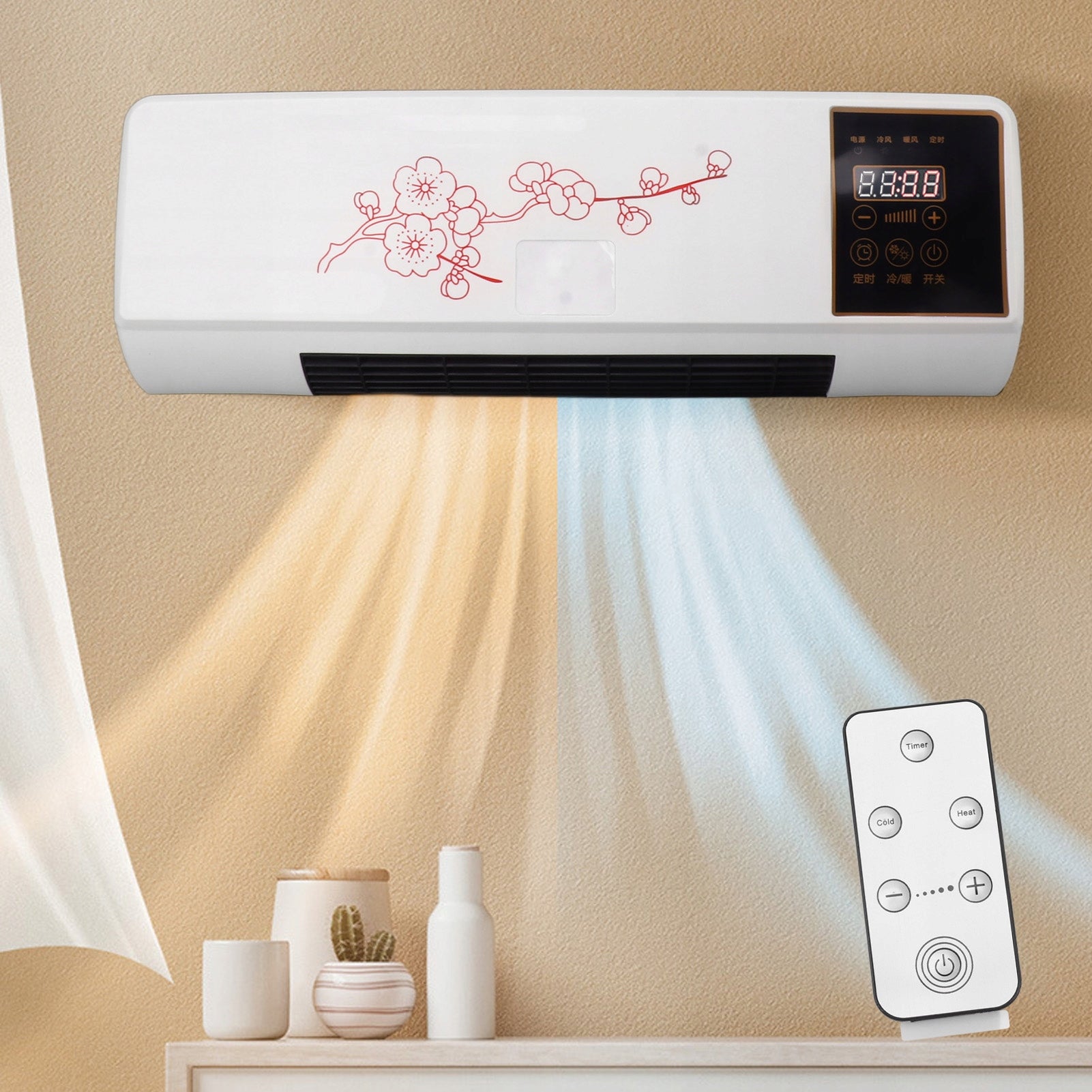 WALL AIR CONDITIONER WITHOUT OUTDOOR HEAT UNIT AND COOLING + REMOTE CONTROL