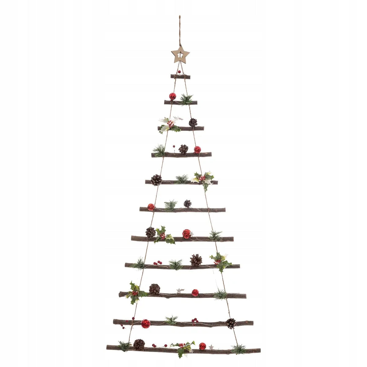 WALL CHRISTMAS TREE WITH WOODEN BRANCHES LED 61X2X120 CM MULTICOLORED Brand Atmosphera