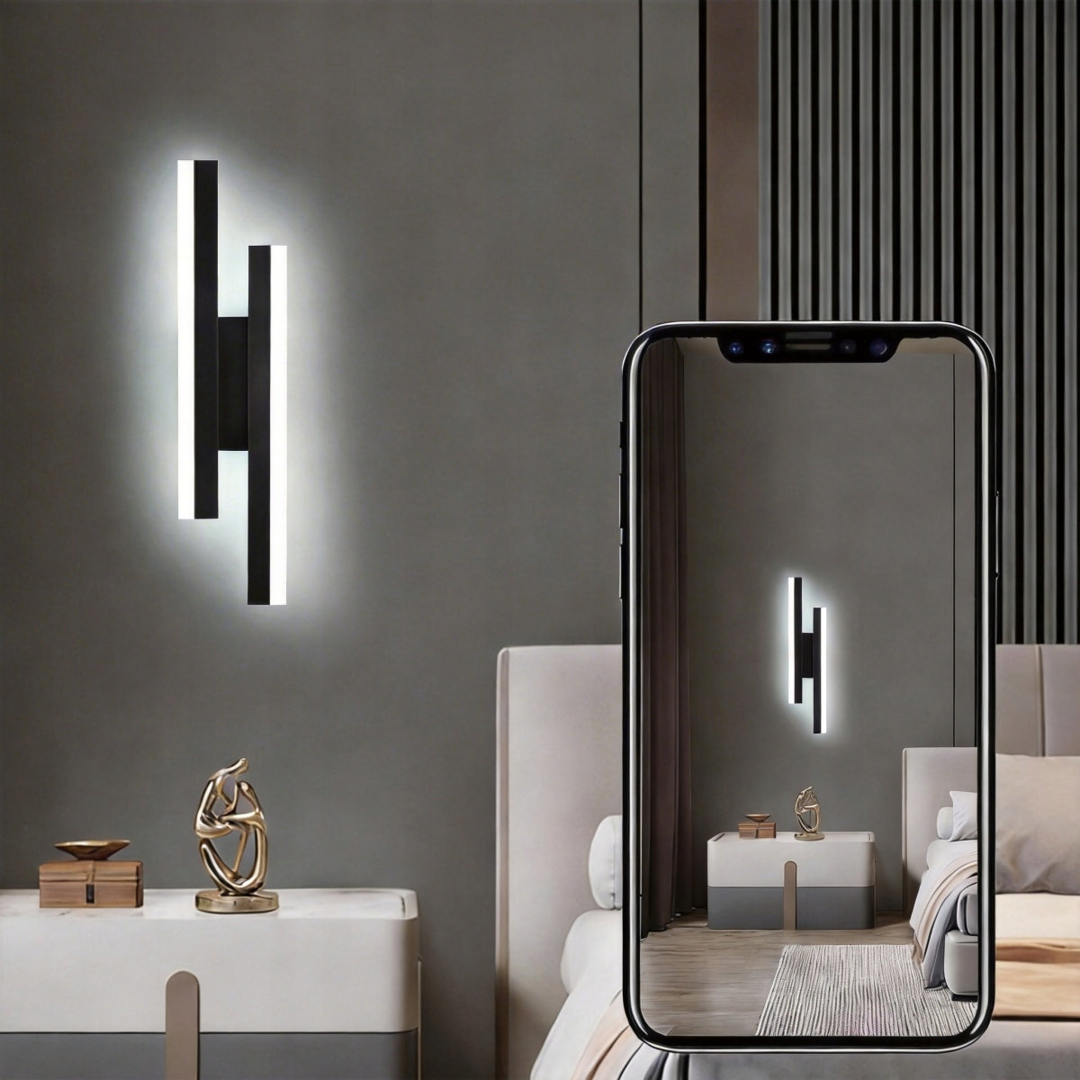 WALL LAMP BLACK LED WALL LAMP MODERN IN BATHROOM HALLWAY 6500K Color black