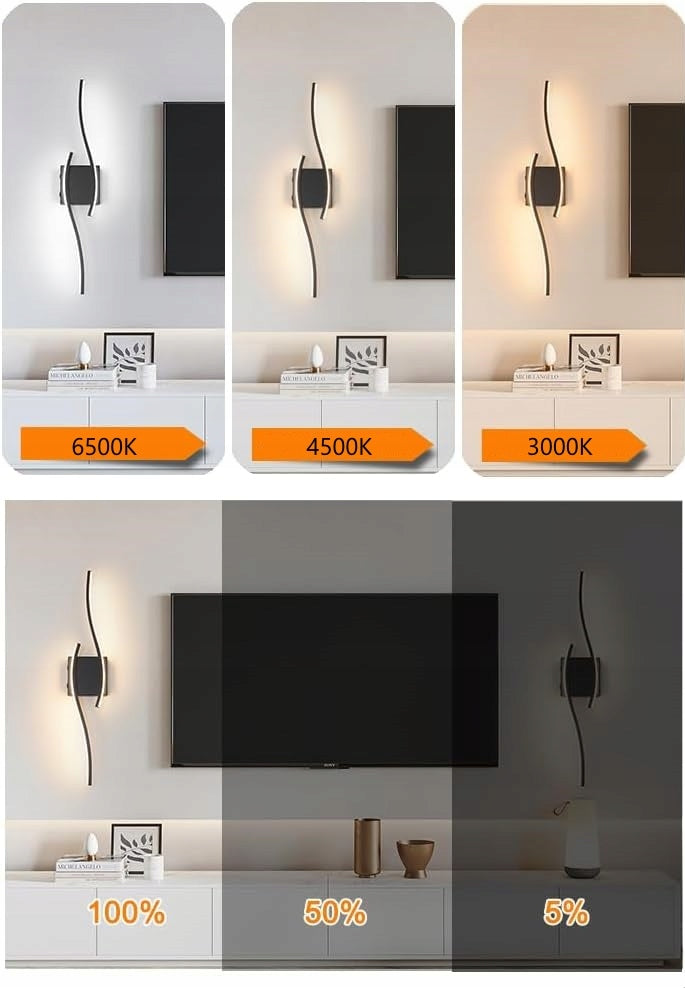 WALL LAMP BLACK LINEAR WALL LAMP LED MODERN FOR LIVING ROOM WITH REMOTE CONTROL Manufacturer code SCIEMNIALNY LAMPA SUFITOWA 3000K 4500K 6500K