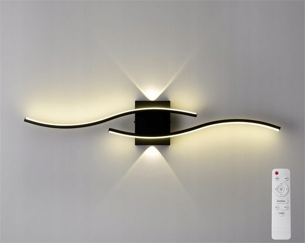 WALL LAMP BLACK LINEAR WALL LAMP LED MODERN FOR LIVING ROOM WITH REMOTE CONTROL