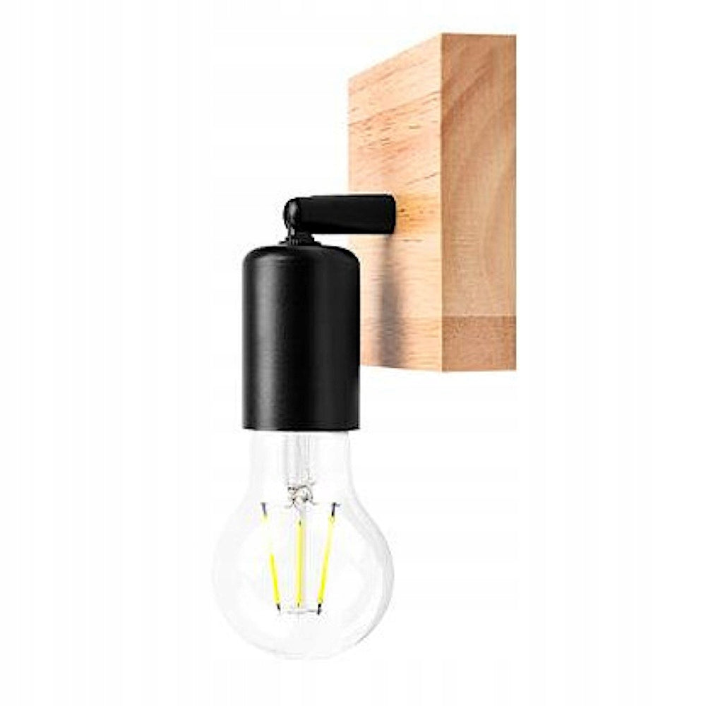 WALL LAMP EOS LED 50W STEEL WOOD BLACK RAL9005 IP20 Packaging status original