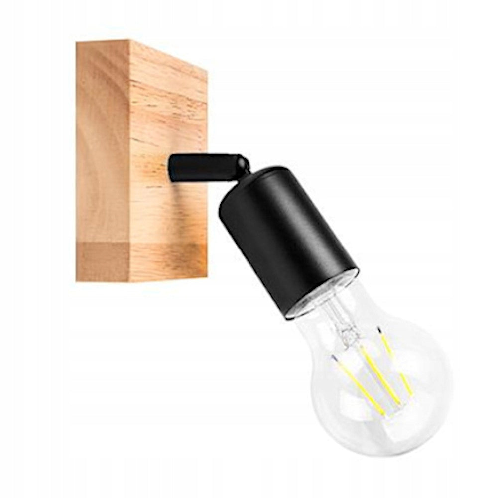 WALL LAMP EOS LED 50W STEEL WOOD BLACK RAL9005 IP20