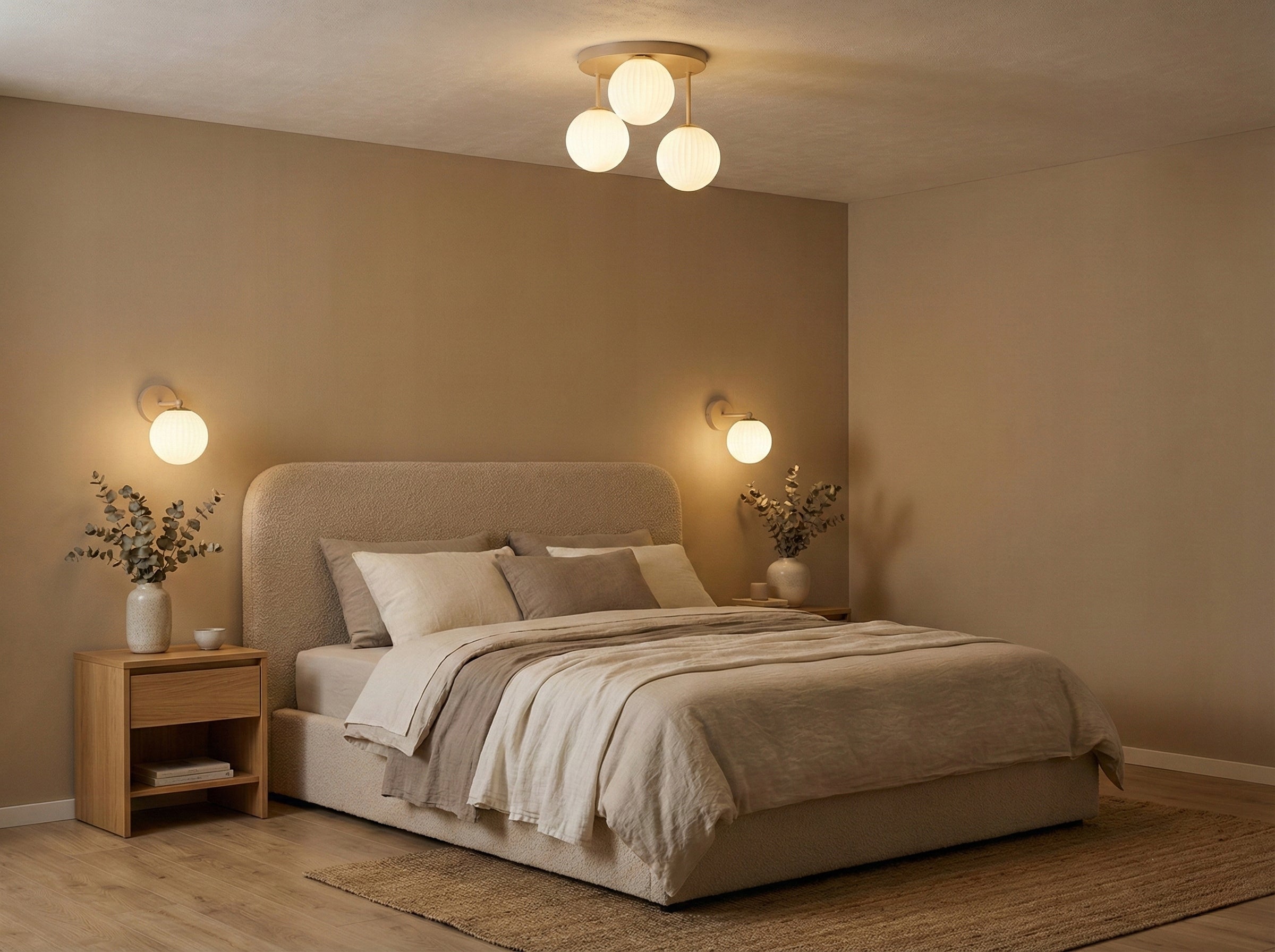 WALL LAMP MODERN BEIGE ECRU SHADE WHITE GLASS LOFT LED E27 Brand Glimex