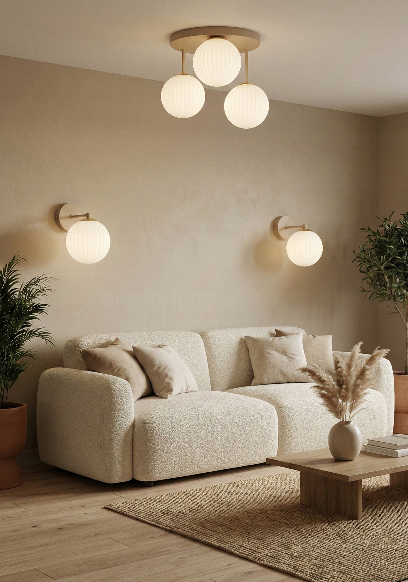 WALL LAMP MODERN BEIGE ECRU SHADE WHITE GLASS LOFT LED E27 Manufacturer code KIN/ECRU/SZ/PLIS
