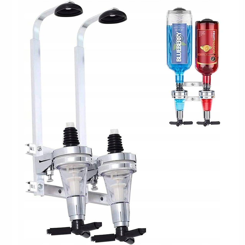 WALL MOUNT BOTTLE HOLDER, 2 BOTTLES ALCOHOL DISPENSER WINE DISPENSER FOR BAR Packaging status original
