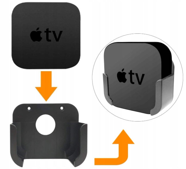 WALL MOUNT REMOTE CONTROL CASE COMPATIBLE WITH APPLE TV HANGER SOLID BLACK Brand no brand