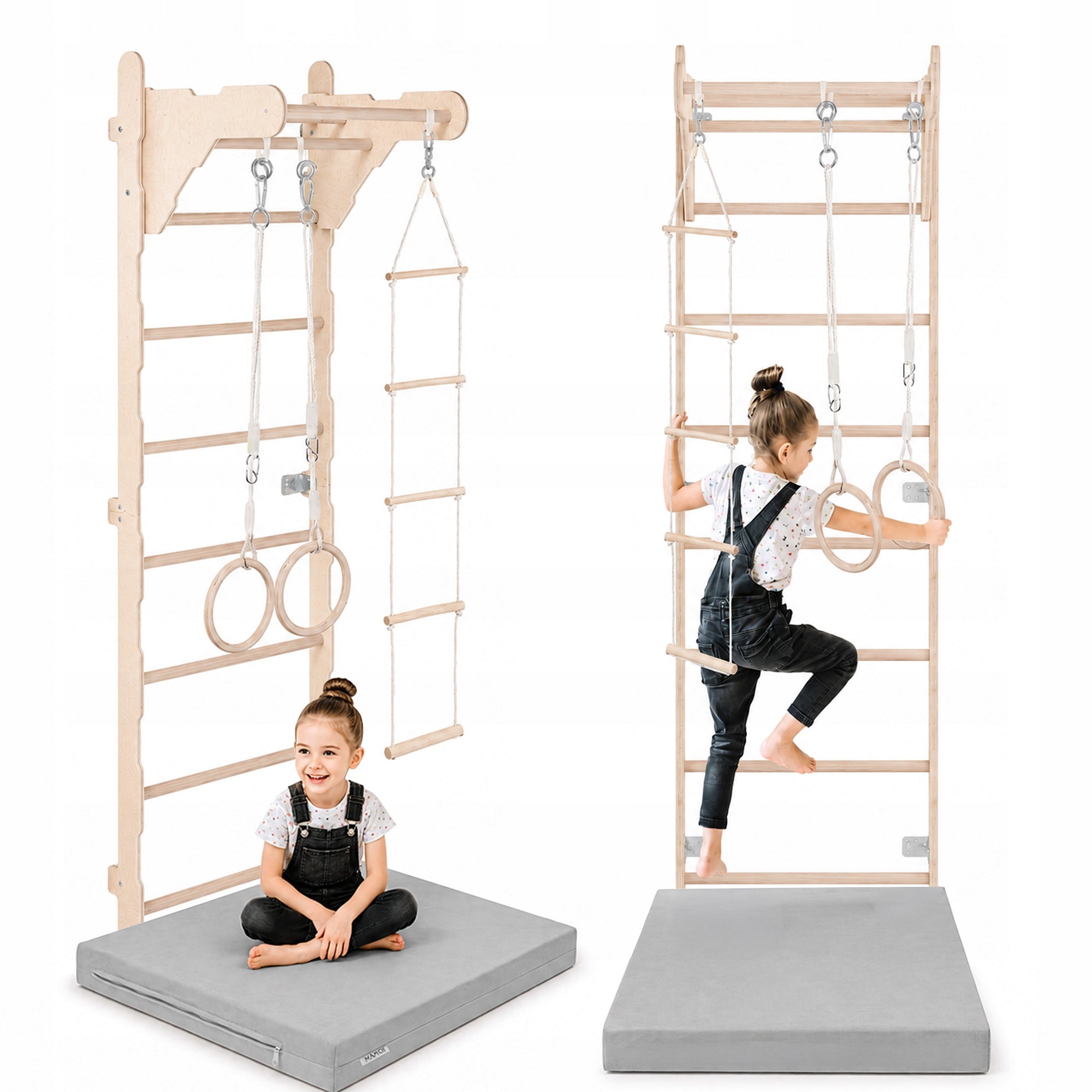 WALL-MOUNTED LADDER + HANDLE+ RINGO+ ROPE LADDER+ MATTRESS