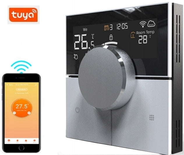 WALL MOUNTED THERMOSTAT ROOM BUTTONS LCD KNOB WiFi TUYA AP Packaging status original